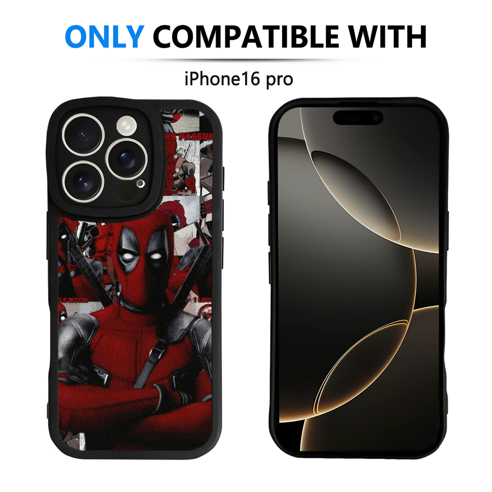 （画像用） Deadpool デッドプール 【iPhone 16シリーズ対応】シリコンスマホケース（レザー調） 材質：シリコン